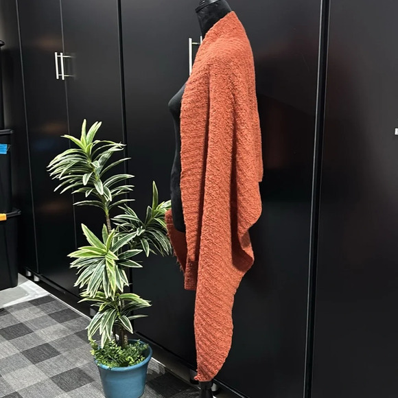 Wonderly Knit long wide wrap scarf 96” length, 22” wide, paprika color  OS - Picture 4 of 10